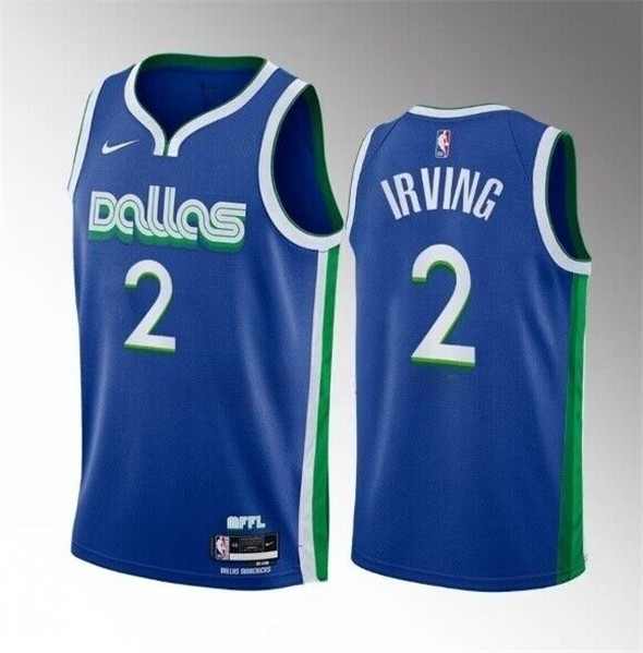 Men%27s Dallas Mavericks #2 Kyrie Irving Blue City Edition Stitched Basketball Jersey->dallas mavericks->NBA Jersey